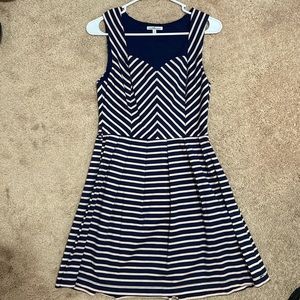 Blue and cream dress